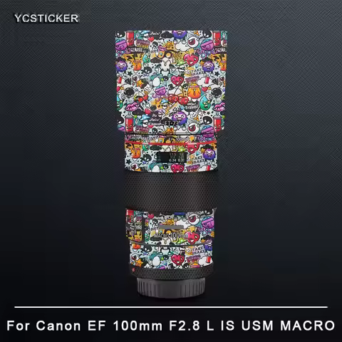 100 2.8 3M Vinyl Camera Lens Sticker Wrap Protective Film Body Protector Skin Cover Coat for Canon E