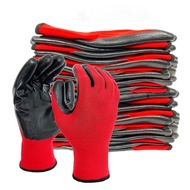 [12 Pasang] SARUNG TANGAN LUPO NYLON LATEX PALM FIT ANTI SLIP KACA ANTI GORES SAFETY HAND GLOVES/Saf