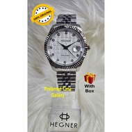 (Ladies) 100% ORIGINAL HEGNER 8-171715LSS White Dial,Silver Case,Date Display Stainless Steel Ladies