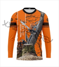 Kaos Lengan Panjang Chainsaw STIHL Fullprint Bahan Drifit Dewasa