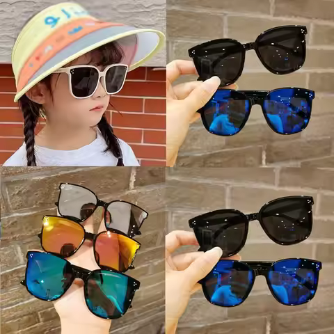 Children Sunglasses 2024 Fashion Square Kids Sunglasses Boy Girl Square Goggles Baby Travel Glasses 