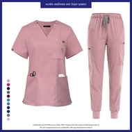 Niaahinn Nurse Accessories Medical Surgical Gowns Set Doctor Nurse Special Scrubs Uniform Solid Colo