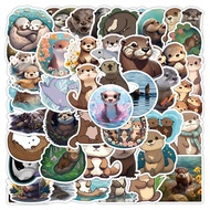 10/50Pcs Cute Animal Cartoon Otter Stickers for Stationery Laptop Guitar Waterproof Sticker Toys Gift