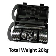 Chrome Dumbbell 20kg Home Gym Fitness workout