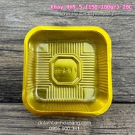 Hy9.5 SQUARE GOLD Mid-Autumn Festival Tray (set of 100) - Holds 150-180gram Cakes