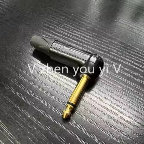 5-10PCS NP2RX-B 6.35mm Right Angle Guitar Plug NP2RX 1/4" Inch 2 Pole Gold-plated Male Audio Phone C