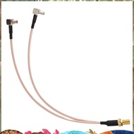 8 inch SMA Female to Y type 2 X TS9 Angle Male Connector Splitter Combiner Cable,gold&silver