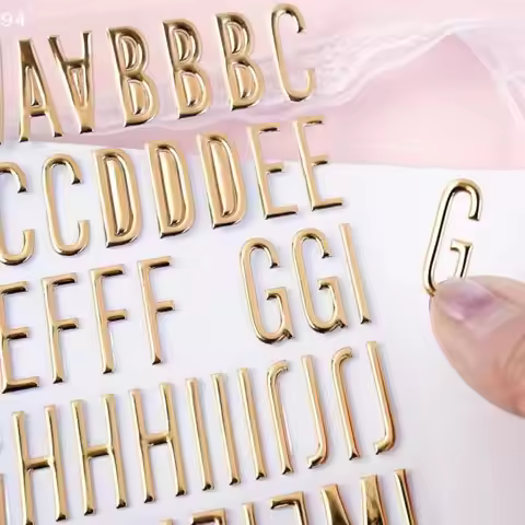 3Sheets 3D Gold Letter Stickers Waterproof Self Adhesive Puffy Number Decals Bubble Design Gold Colo
