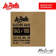 La Bella RX-S4B Rx Stainless 45-65-80-100 – 4-String Bass Guitar Strings | Stainless Roundwound | St
