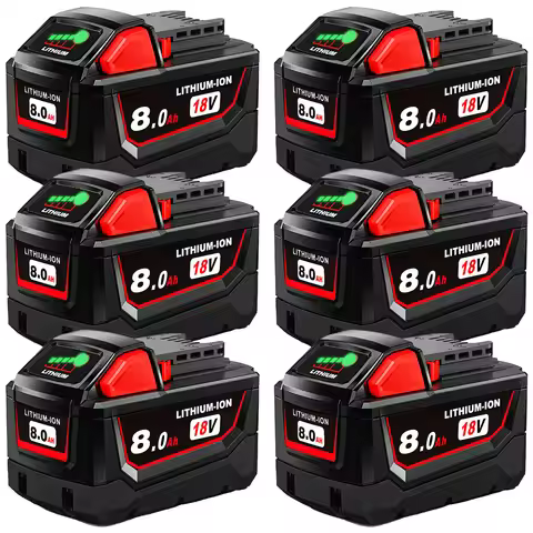 6 Pack 18V 8.0Ah Battery Replace For All Milwaukee M18 8000mAh Cordless Power Tools Lithium-Ion Batt
