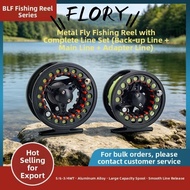 FLORY11 Fly Reel Combo, Large Arbor Aluminum Fly Fishing Reel, Smooth 3/4 5/6 WT Backing Leader WF F
