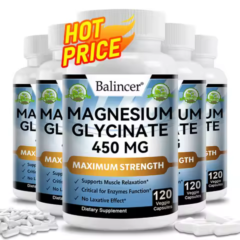 Magnesium Glycinate 450 Mg Maximum Bioavailability Chelated Non-Laxative Vegetarian Supports Muscle,