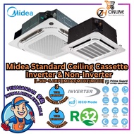 Midea 1.5HP-5.0HP Standard Ceiling Cassette Non-Inverter & Inverter Aircond R32 MCA3/MCDX/MCCD
