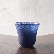 【3,co】手工彩色玻璃杯(小) - 藍