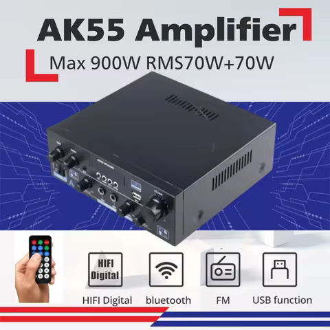 AK55/AK45/AK35 HiFi Digital Amplifiers Channel 2.0 Bluetooth Surround Sound amplifier Adjustable Aud