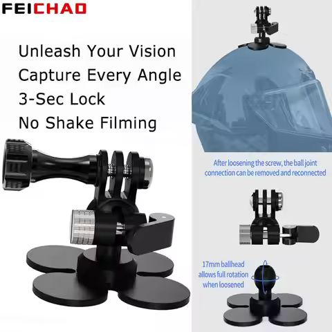 Motorcycle Windshield Camera Mount Flexible Adhesive Sticker 360 Rotation Helmet Base for GoPro Hero