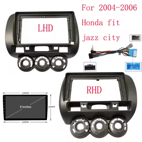 HAOCHEN Car 9 inch 2 Din Stereo o Fascia o DVD Panel Bezel Frame Installation Trim Left/right Wheel 