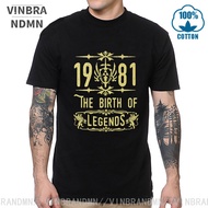 Birthday 1981 The Birth Of Legends T Shirt Classic Cotton Men Crew Neck Short Sleeve T-Shirt Celebration Day Gift Vintage Tshirt Large Size XS-4XL-5XL-6XL