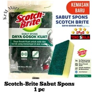 SCOTCH BRITE T36N SABUT SPONS 2 SISI / SPON CUCI PIRING HIJAU KUNING SCOTCH - BRITE