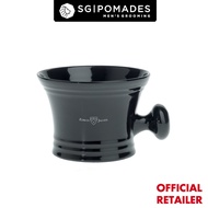 Edwin Jagger Black Porcelain Shaving Bowl With Handle-SGPOMADES