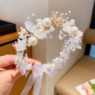 Original Children's Ribbon Garland Headdress Super Fairy Golden Leaf Headband Garland Pearl Headband