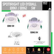 Yetplus LED Eyeball Lampu Bilik LED EB961/EB962 5W 3000K 4000K 6500K Adjustable White Casing Round Square