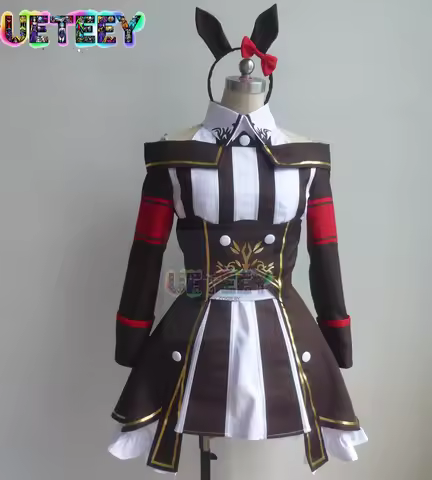 UETEEY COS Pretty Derby Uma Musume Cosplay Costume Curren Chan Cos Clothes Anime Halloween Set