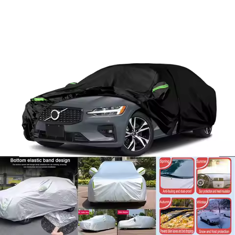 Waterproof Car Covers Replace For 2010-2023 Volvo S60 with Zipper Door & Windproof Bands for Snow Ra