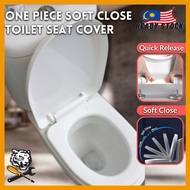 One Piece Toilet Seat Cover With Soft Close Heavy Duty Penutup Mangkuk Duduk Tandas Zella Johnson Su