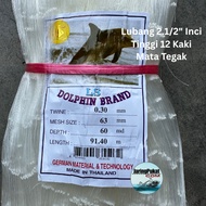 030MM X63MM(2.1/2" Inci) X 60md X 91.4Mtr Pukat Jaring Ikan / Mata Tegak / Isi Kosong / Warna Putih/