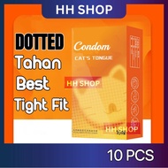 [ CAT’S TOUGUE ] Premium Performing Latex Condom Extra Lube Pelincir Dotted  Super Thin Kondom Berdu