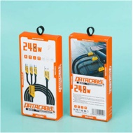 240W Super Fast Charging Three-in-One Data Cable Thick Charging Cable Suitable for Apple Huawei Andr