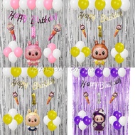 Labubu Balloon Package 21pcs FREE Pink / brown BALLOON GLUE birthday balloon decoration set