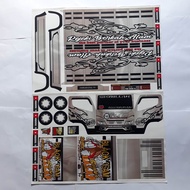 [PROMO SIAP KIRIM] Pola stiker miniatur truk oleng REZEKI BERKAH ALAM SILVER 32×48cm 2Lembar skala 1