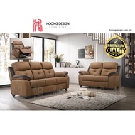 [INSTALLATION]Hoong Design 2160 1 SEATER RECLINER +2+3 SEATER CASA LEATHER SOFA [Color Mix Dark Light Brown][PRE-ORDER](