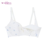 Wienna DM12004 ชุดชั้นใน เวียนนา Mom Care เสื้อชั้นในให้นมบุตร ไร้โครง ไซซ์ BCDE 34-38 ลายพิมพ์ สีชมพูฟ้า