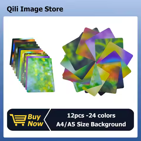 A4/A5 Size Colorful Macro Photography Background Card Double-side 12pcs, 24 colors Painting Card