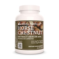 Remedy's nutrition Horse Chestnut Extract Aescin 20% - 1,000mg Vegan Capsules Herbal Supplement - No