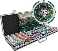 Bullets Playing Cards | Poker Set Christopher | 500 Plastic Poker Chips (12 g) with Aluminum Case & 