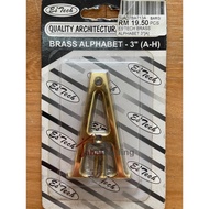 HOME CONCEPT > ES'TECH Brass BA713 (Tembaga) Door Alphabet Size 3 inch PB