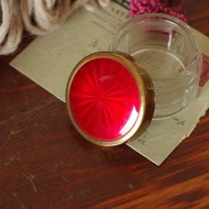 古董紅色琺瑯玻璃罐 乳液罐 W563