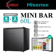 Hisense RR60D4ABN (Black) Mini Bar Single Door Fridge Refrigerator Peti Sejuk (60L) | Replace RR60D4AGN (Silver) Mini Bar
