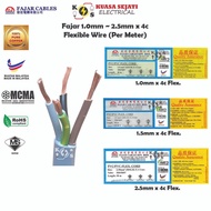 Fajar 1.0MM / 1.5MM / 2.5MM 4 Core Flexible Cable Core 100% Pure Copper [PER METER]