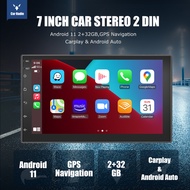 ESSGOO Android Carplay 7"Inch [2G+32G ips] Car Radio GPS WiFi Universal FM Multimedia Bluetooth Radio Player Mirror Link DVR Double Din MP5