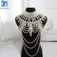 [Gazechimp] Pearl Body Chain Pendant Costume Multilayer Classic Jewelry for Beach, Swimsuit, Bridal 