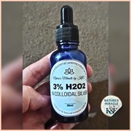 ✓ ✟ ❦ 3% Food-grade Hydrogen Peroxide in COLLOIDAL SILVER  (30ml)