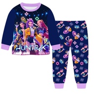 Kpop Demon Hunters Cartoon Kids Long Sleeve T Shirt+Pants Clothes Baby Girls Pajama Set Fashion Boys