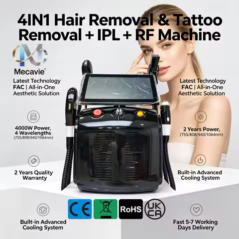 4-in-1 Soprano Diode Four-wave Laser For Painless Hair Removal, Skin Tightening, OPT, Skin Rejuvenat