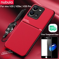 NUBULA For VIVO V25 | Vivo V25e (6.44") Casing Free Tempered Glass Silky Leather Feeling hp Vivo V25