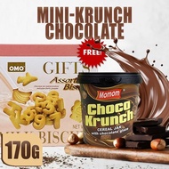 [FREE BISCUIT MILK] Momom Mini Chocolate & Ube Krunch, Crunchy Cereal Snack Dessert (170 Grams)